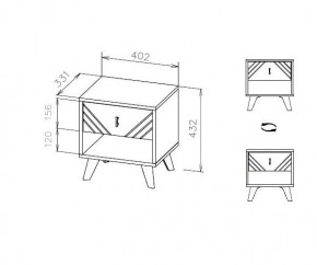БАЙКАЛ Тумба прикроватная (Графит/Дуб золотой) в Первоуральске - pervouralsk.mebel24.online | фото 3