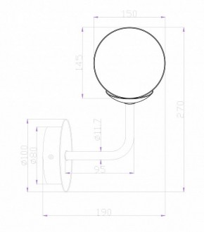 Бра Maytoni Erich MOD221-WL-01-G в Первоуральске - pervouralsk.mebel24.online | фото 2