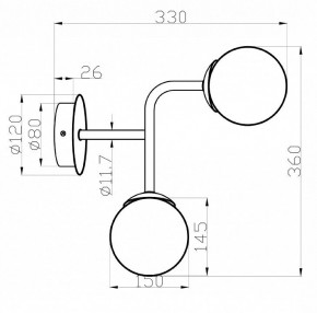 Бра Maytoni Erich MOD221-WL-02-G в Первоуральске - pervouralsk.mebel24.online | фото 3