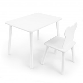 Детский комплект стол и стул «Мишка» Rolti Baby (белый/белый, массив березы/мдф) в Первоуральске - pervouralsk.mebel24.online | фото 1