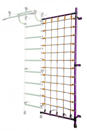 Дополнительная стойка к пристенному ДСК с сеткой для лазания, цв. фиолетовый в Первоуральске - pervouralsk.mebel24.online | фото