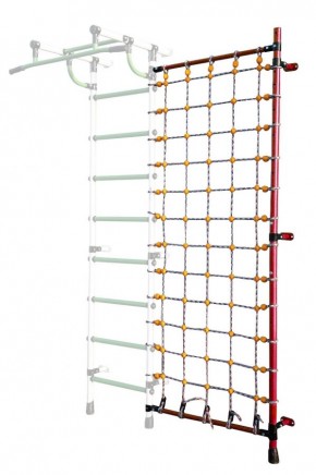 Дополнительная стойка к пристенному ДСК с сеткой для лазания, цв. красный в Первоуральске - pervouralsk.mebel24.online | фото