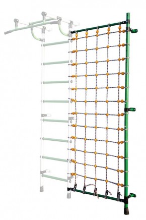 Дополнительная стойка к пристенному ДСК с сеткой для лазания, цв. зеленый в Первоуральске - pervouralsk.mebel24.online | фото