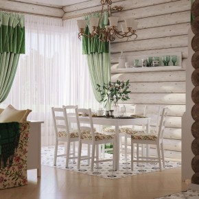 Комлект Вествик обеденный стол и четыре стула, массив сосны, цвет белый в Первоуральске - pervouralsk.mebel24.online | фото