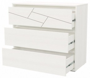 АДЕЛИНА Комод с тремя ящиками (белый рамух) в Первоуральске - pervouralsk.mebel24.online | фото 2
