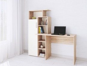 Компьютерный Стол Квартет-7 Дуб сонома/Белый в Первоуральске - pervouralsk.mebel24.online | фото