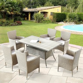 Комплект плетеной мебели AFM-195-6Pcs Beige (6+1) в Первоуральске - pervouralsk.mebel24.online | фото 2