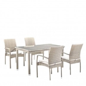 Комплект плетеной мебели T256C/Y376C-W85 Latte (4+1) + подушки на стульях в Первоуральске - pervouralsk.mebel24.online | фото