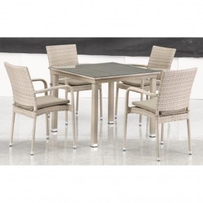 Комплект плетеной мебели T256C/Y376C-W85 Latte (4+1) + подушки на стульях в Первоуральске - pervouralsk.mebel24.online | фото 3