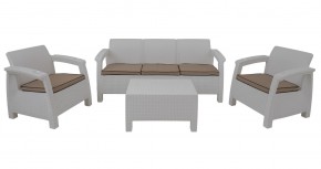 Комплект уличной мебели Yalta Premium Terrace Triple Set (Ялта) белый (+подушки под спину) в Первоуральске - pervouralsk.mebel24.online | фото