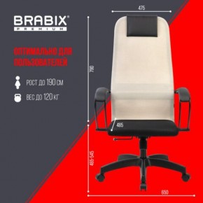 Кресло BRABIX PREMIUM "Ultimate EX-800" пластик, плотная двойная сетка Х2, черное/бежевое, 532916 в Первоуральске - pervouralsk.mebel24.online | фото 6