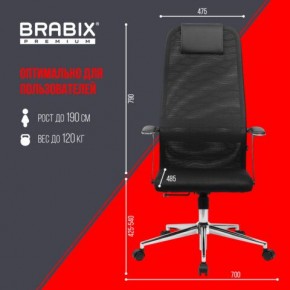 Кресло BRABIX PREMIUM "Ultimate EX-801" хром, плотная двойная сетка Х2, черное, 532917 в Первоуральске - pervouralsk.mebel24.online | фото 7