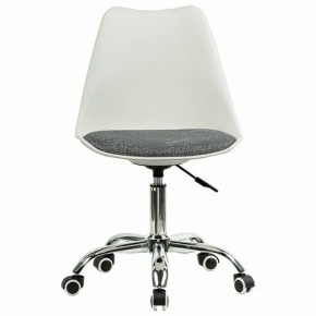 Кресло стул BRABIX "Eames MG-310 CH", хром, пластик белый, ткань серая, 532924 в Первоуральске - pervouralsk.mebel24.online | фото 1