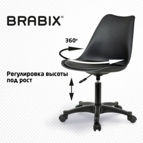 Кресло стул BRABIX "Eames MG-310 PL", пластик черный, экокожа черная, 532927 в Первоуральске - pervouralsk.mebel24.online | фото 3