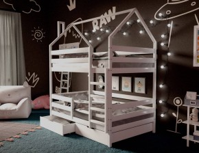 Кровать-домик двухъярусная 80*160 Белый в Первоуральске - pervouralsk.mebel24.online | фото