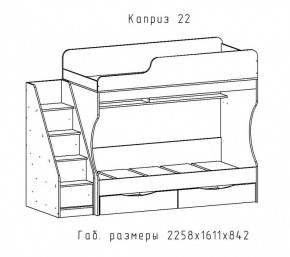 КАПРИЗ-22 Кровать двухъярусная 800 настил ЛДСП в Первоуральске - pervouralsk.mebel24.online | фото 2