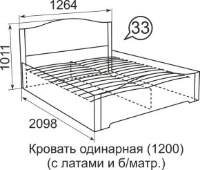 Кровать с латами Виктория 1200*2000 в Первоуральске - pervouralsk.mebel24.online | фото 4
