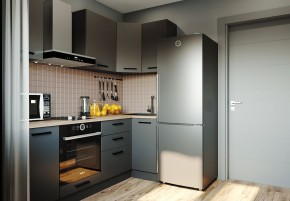 Кухня угловая Антрацит 2200х1000 (Стол. 38мм) в Первоуральске - pervouralsk.mebel24.online | фото