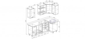 Кухня угловая Антрацит 2200х1000 (Стол. 38мм) в Первоуральске - pervouralsk.mebel24.online | фото 2