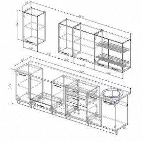 Кухонный гарнитур Антрацит 2800 (Стол. 38мм) в Первоуральске - pervouralsk.mebel24.online | фото 3