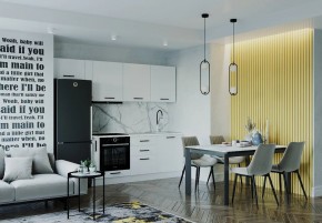 Кухонный гарнитур Белый Глянец 2550 (Стол. 38мм) в Первоуральске - pervouralsk.mebel24.online | фото