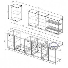 Кухонный гарнитур Графика 2800 (Стол. 26мм) в Первоуральске - pervouralsk.mebel24.online | фото 2