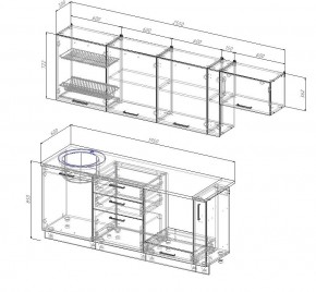 Кухонный гарнитур Жемчуг 2550 (Стол. 38мм) в Первоуральске - pervouralsk.mebel24.online | фото 2