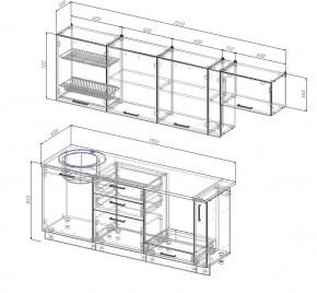 Кухонный гарнитур Шампань 2550 (Стол. 38мм) в Первоуральске - pervouralsk.mebel24.online | фото 2