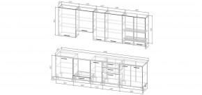 Кухонный гарнитур Умбра 3000 h950 (Стол. 26мм) в Первоуральске - pervouralsk.mebel24.online | фото 2