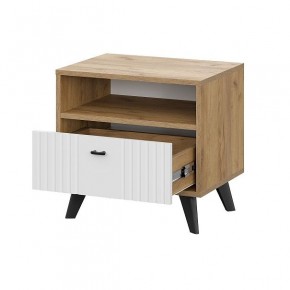 МИЛАН Тумба прикроватная (Дуб Золотой/Белый Матовый) в Первоуральске - pervouralsk.mebel24.online | фото 2