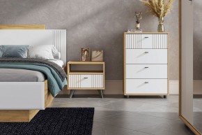 МИЛАН Тумба прикроватная (Дуб Золотой/Белый Матовый) в Первоуральске - pervouralsk.mebel24.online | фото 4