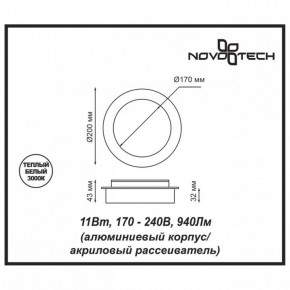Накладной светильник Novotech Smena 357857 в Первоуральске - pervouralsk.mebel24.online | фото 4