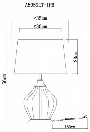 Настольная лампа декоративная Arte Lamp Baymont A5059LT-1PB в Первоуральске - pervouralsk.mebel24.online | фото 3