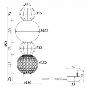 Настольная лампа декоративная Maytoni Collar MOD301TL-L18CH3K в Первоуральске - pervouralsk.mebel24.online | фото 3