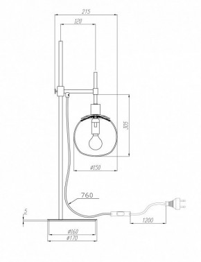 Настольная лампа декоративная Maytoni Erich MOD221-TL-01-N в Первоуральске - pervouralsk.mebel24.online | фото 3