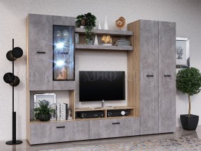 Нэнси New Центральная секция (ЛДСП) Бетон светлый/Сонома в Первоуральске - pervouralsk.mebel24.online | фото 2