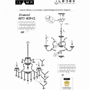 Подвесная люстра iLamp Diamond 6071-8 CR+CL в Первоуральске - pervouralsk.mebel24.online | фото 2