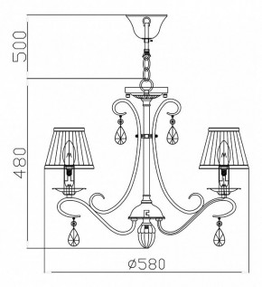 Подвесная люстра Maytoni Brionia ARM172-05-G в Первоуральске - pervouralsk.mebel24.online | фото 5