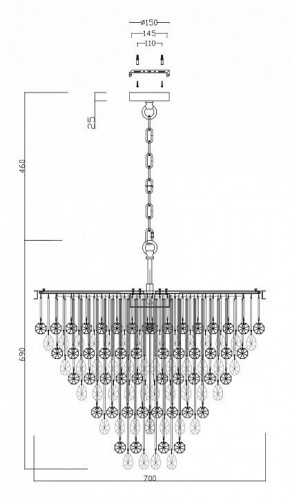 Подвесная люстра Maytoni Linn MOD091PL-09CH в Первоуральске - pervouralsk.mebel24.online | фото 3