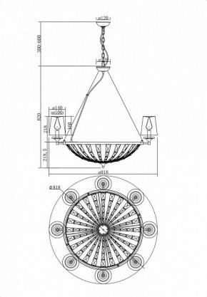Подвесная люстра Maytoni Pantheon H021PL-08CH в Первоуральске - pervouralsk.mebel24.online | фото 4
