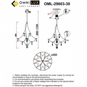Подвесная люстра Omnilux Perelli OML-29603-30 в Первоуральске - pervouralsk.mebel24.online | фото 10