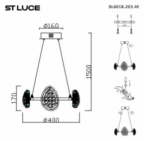 Подвесная люстра ST-Luce Enigma SL6018.203.48 в Первоуральске - pervouralsk.mebel24.online | фото 4