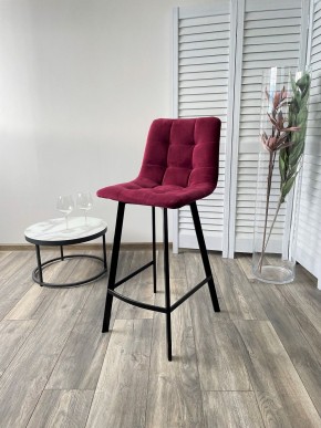 Полубарный стул CHILLI-QB SQUARE винный #16, велюр / черный каркас (H=66cm) М-City в Первоуральске - pervouralsk.mebel24.online | фото 4
