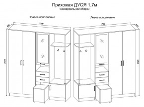 Прихожая Дуся 1.7 УНИ (Дуб Бунратти/Белый Бриллиант) в Первоуральске - pervouralsk.mebel24.online | фото 2