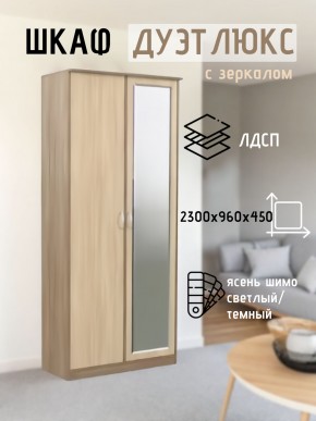 Шкаф 2-х створчатый Дуэт Люкс с зеркалом в Первоуральске - pervouralsk.mebel24.online | фото 4