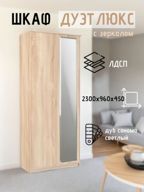 Шкаф 2-х створчатый Дуэт Люкс с зеркалом в Первоуральске - pervouralsk.mebel24.online | фото 7