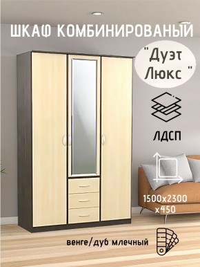 Шкаф комбинированный Дуэт Люкс с зеркалом в Первоуральске - pervouralsk.mebel24.online | фото 3