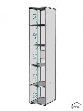 Шкаф Linnea MHR-1-2 2050х400х510 (ДВ-М 11.1.25) в Первоуральске - pervouralsk.mebel24.online | фото 3