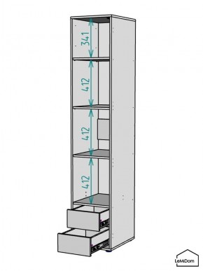 Шкаф Linnea MHR-1-4 2050х400х510 (Графит-М 11.1.25) в Первоуральске - pervouralsk.mebel24.online | фото 3