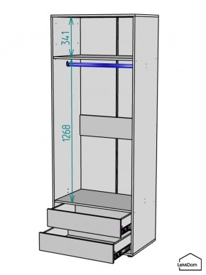 Шкаф Linnea MHR-2-3 2050х800х510 (Графит-М 11.1.25) в Первоуральске - pervouralsk.mebel24.online | фото 3